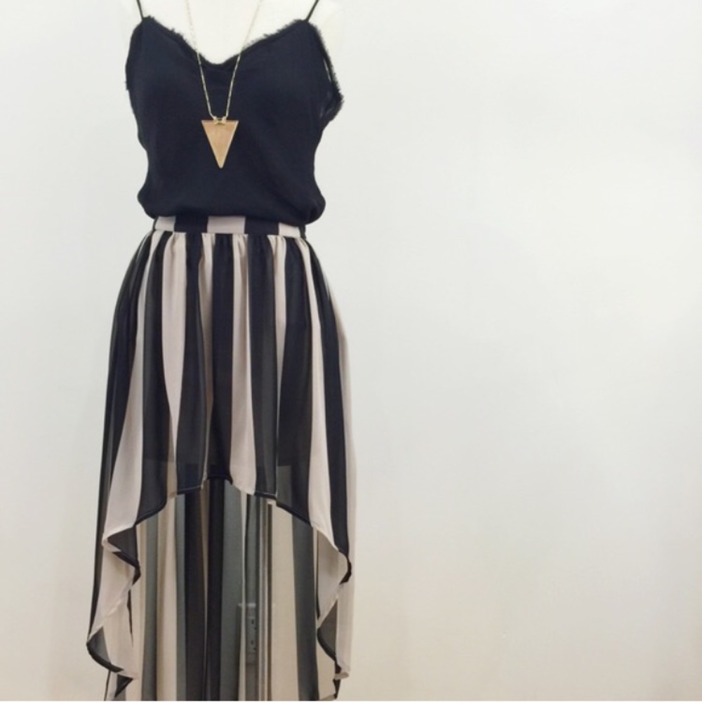 High low striped skirt - Picture 1 of 2